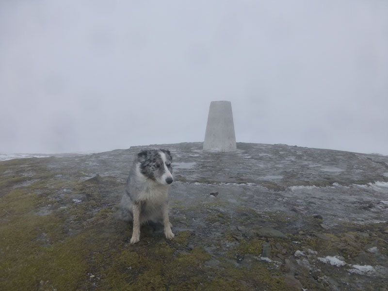 Pendle Summit in rain