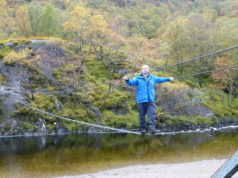 Peter on the rope bridge