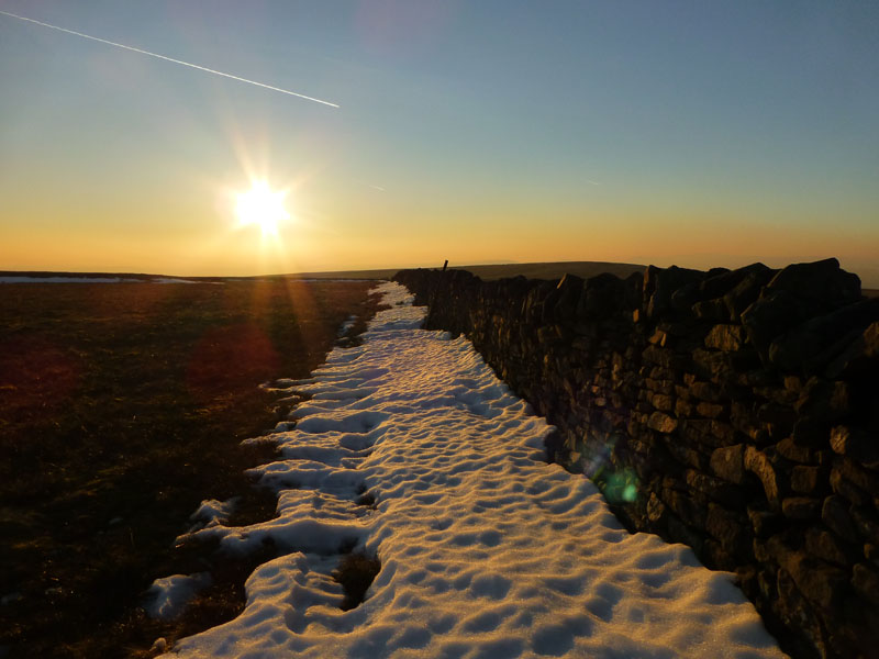 Sunset and wall