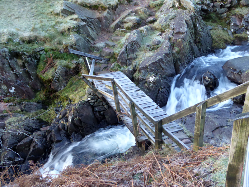 Damaged footbridge